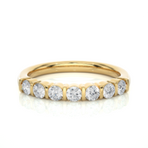 Bar-Set Half Eternity Wedding Band